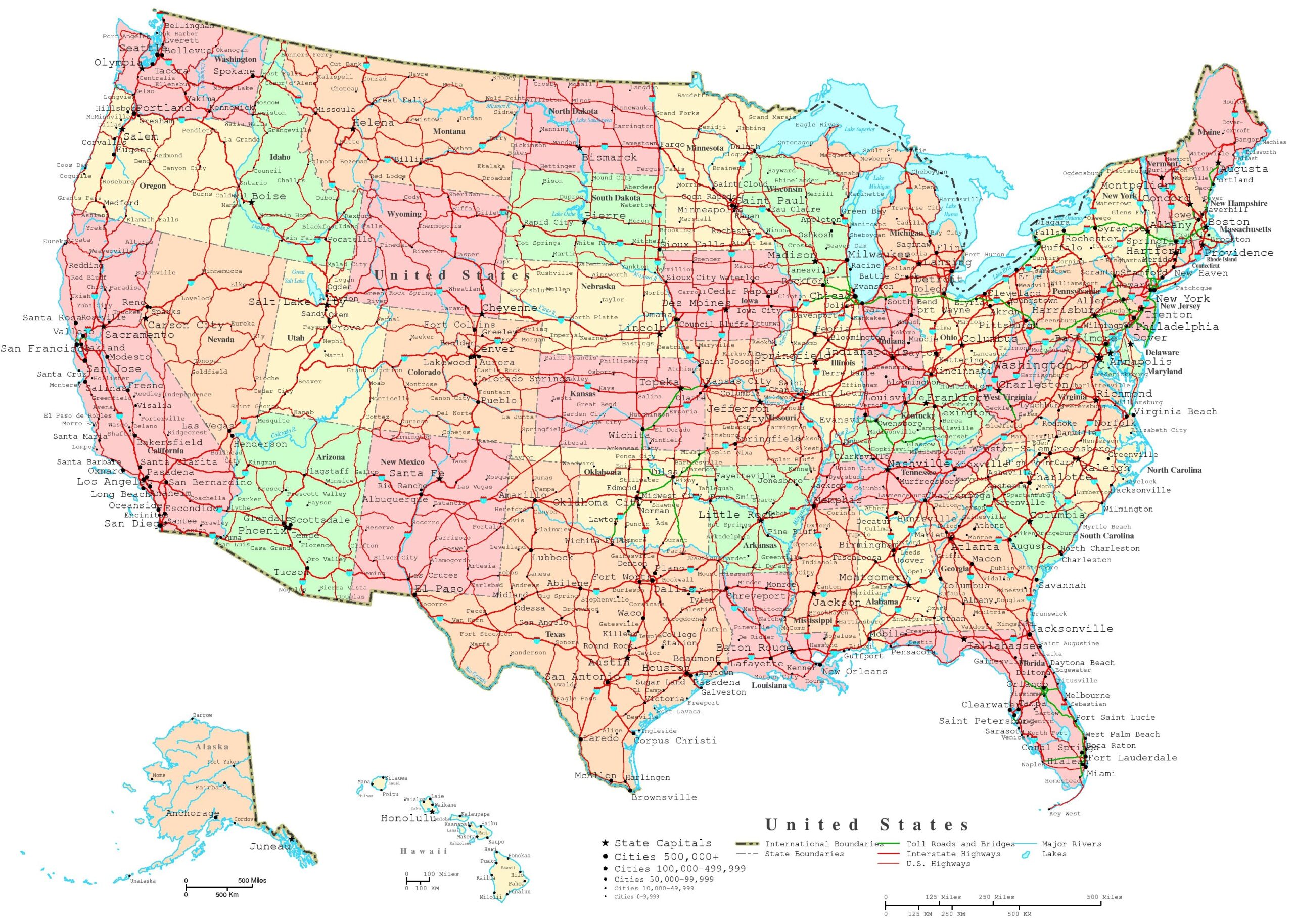 Free Printable Map Of United States