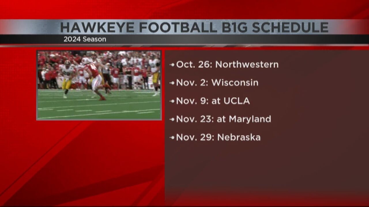 University Of Iowa s Full 2024 Football Schedule Announced Sports Kwwl