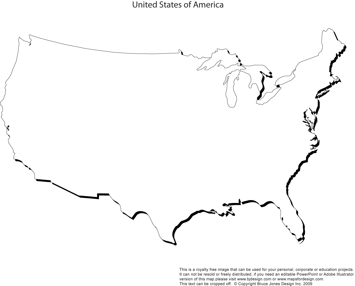 Blank Map Of The United States Printable
