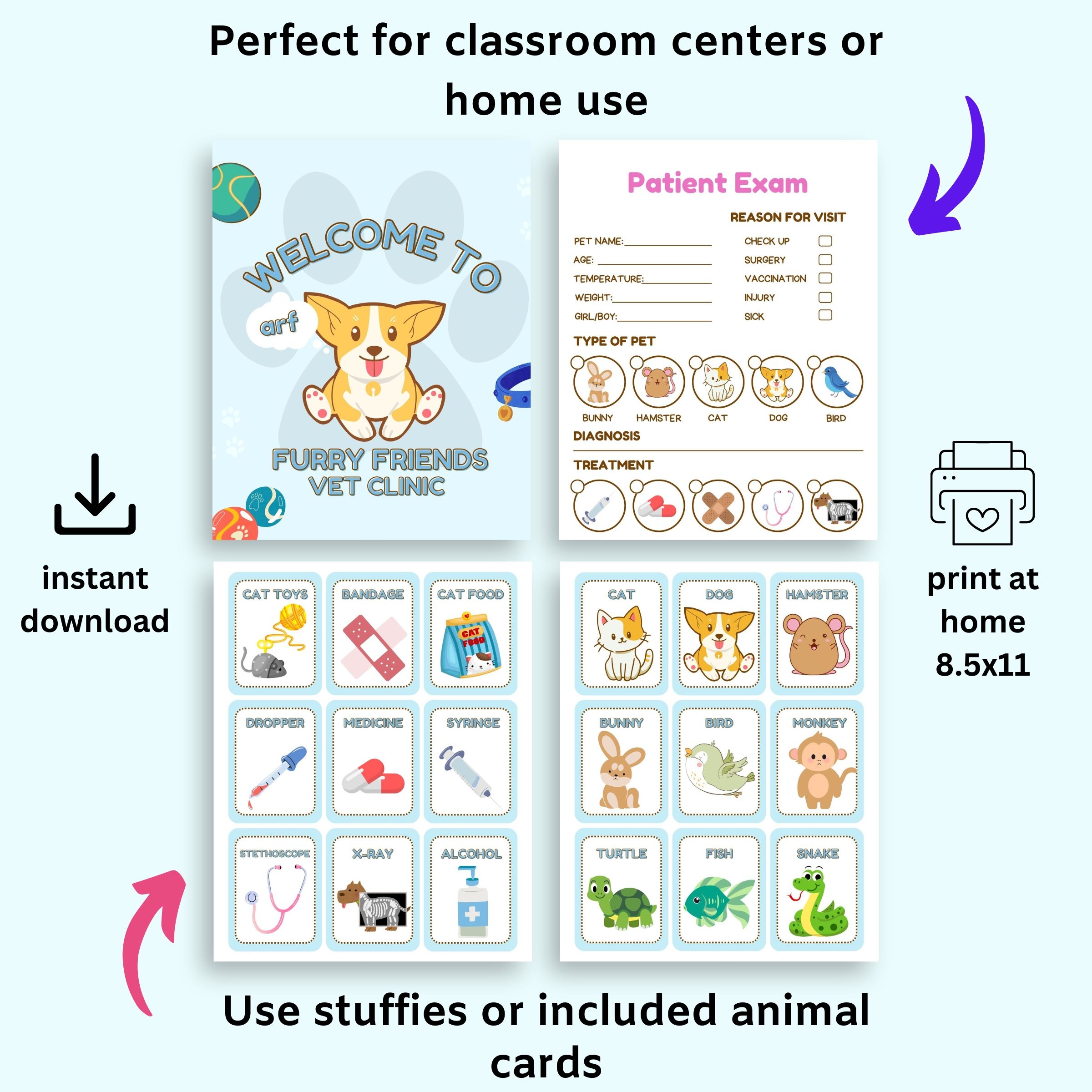 Vet Clinic Dramatic Play Free Printables The Artisan Life