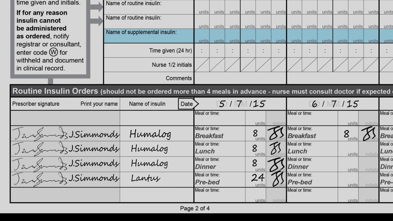 Video 6 Insulin Chart Instructions 2017 YouTube