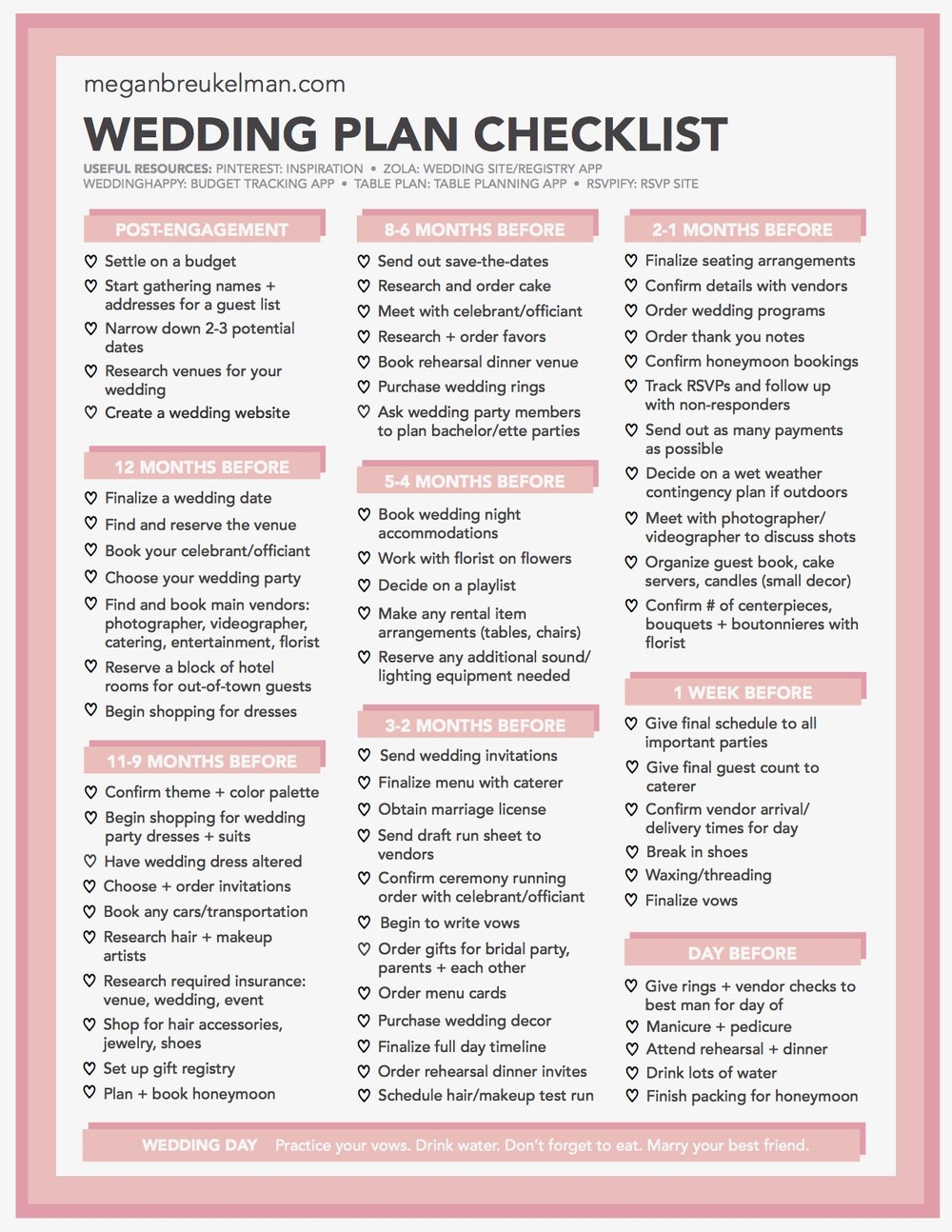 Wedding Checklist Template