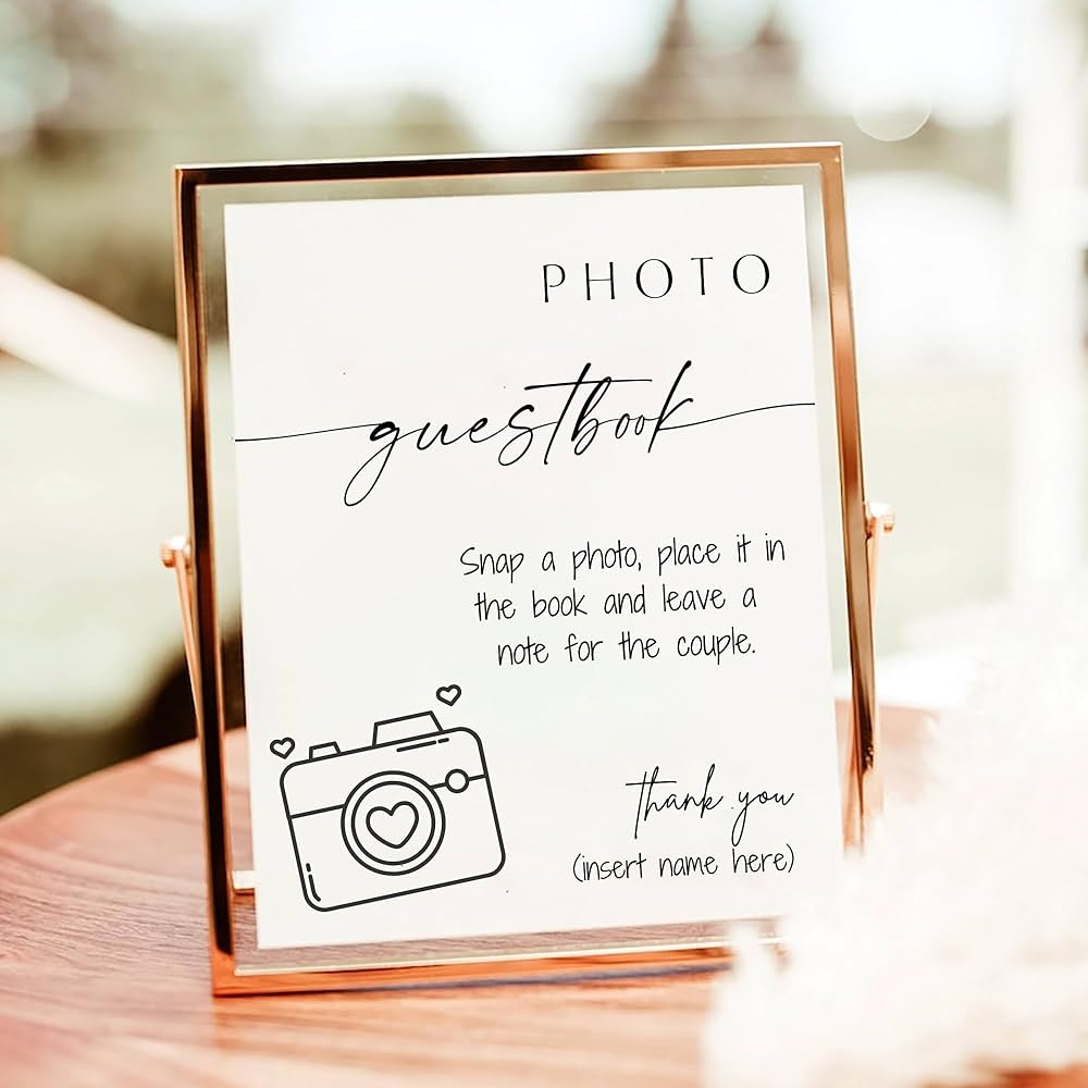 Wedding Photo Guestbook Polaroid Sign 7 X 9 Inch Picture Frame Customized Wedding Guest Book Alternative For Wedding Decorations For Reception Wedding Registry Ideas With 5 X 7 Personalized Sign 