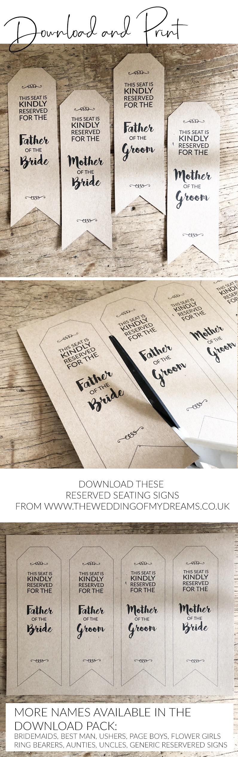Wedding Reserved Seating Signs Download Print UK Wedding Styling Decor Blog The Wedding Of My Dreams