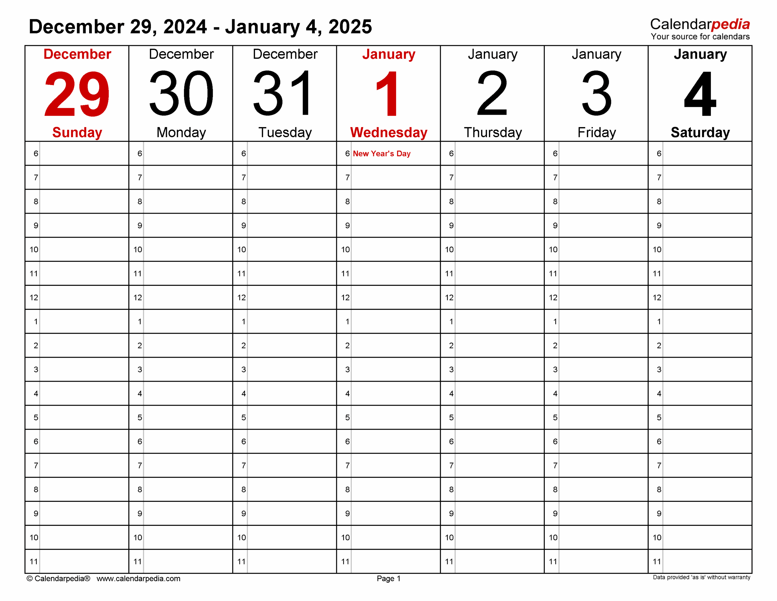 Free Printable Weekly Planner 2025