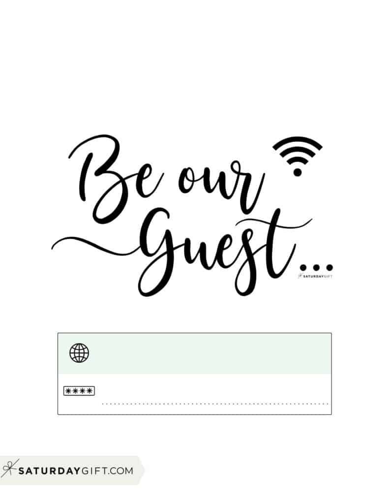 Free Printable Wifi Password Template 4X6