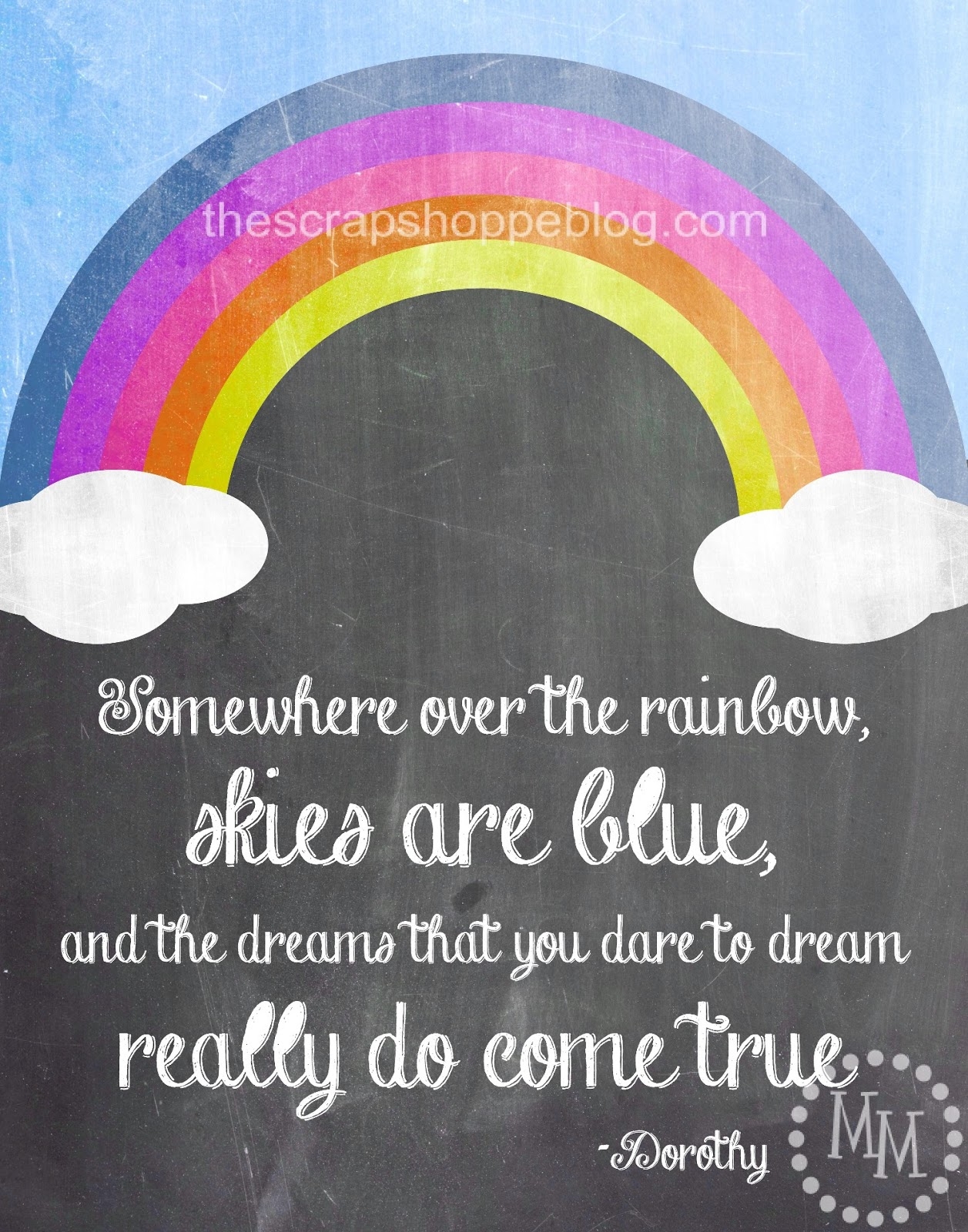 Wizard Of Oz Quote Chalkboard Printable The Scrap Shoppe
