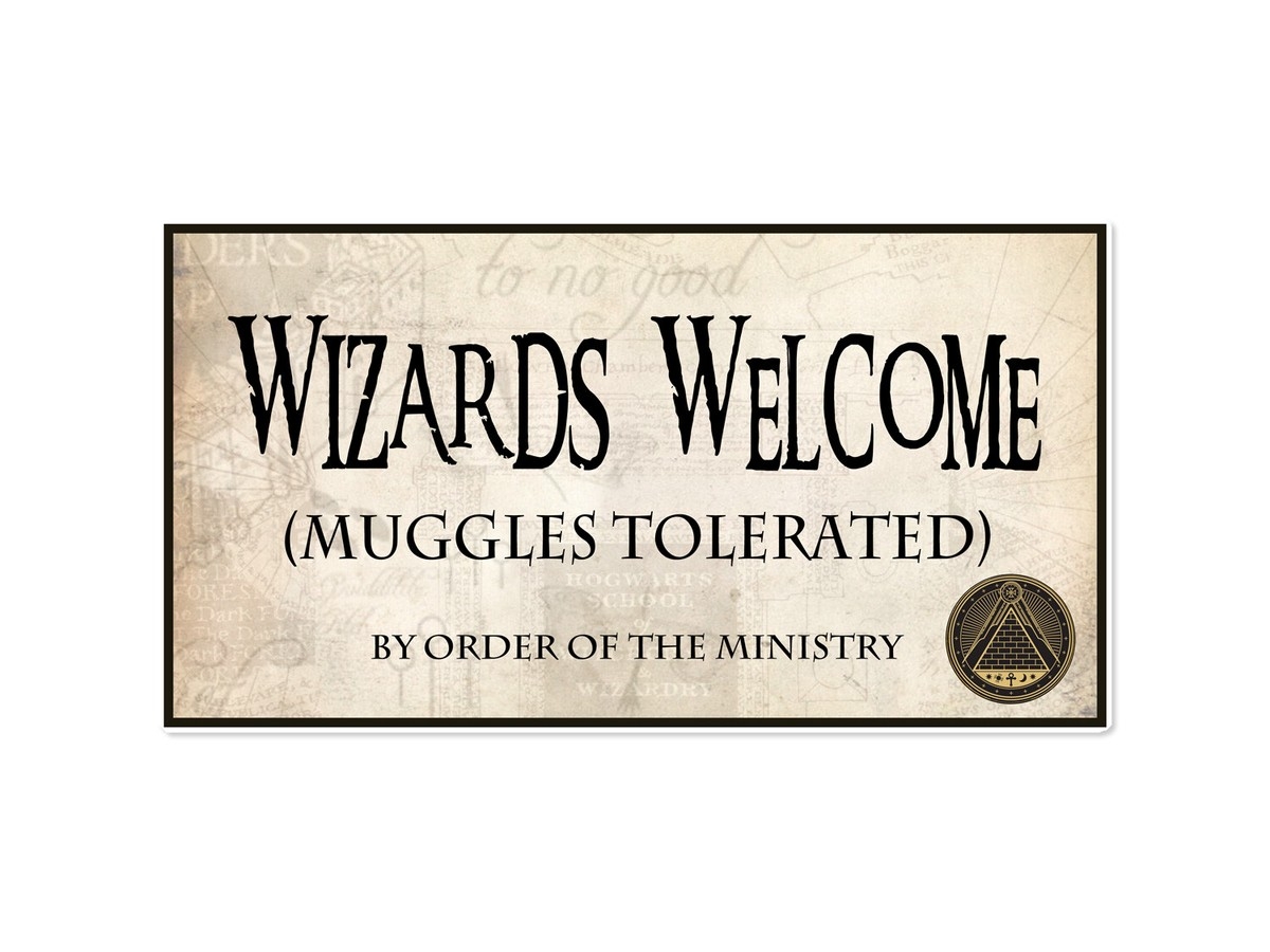 Wizards Welcome Muggles Tolerated Party Poster School Of Witchcraft Wizardry 5055357510516 EBay