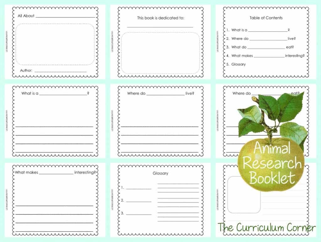 Writing Unit Of Study Animal Research Project The Curriculum Corner 123