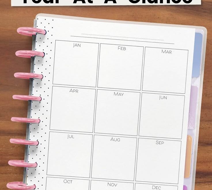 Year At A Glance Printable Free Happy Planner Free Printable Inserts Yearly Calendar Design