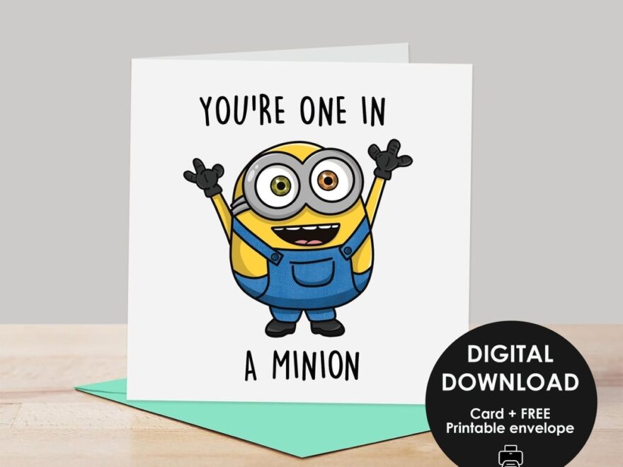 You re One In A Minion Druckbare Gru karte Minions Minion Bob Druckbare Karte Lustige Minion Valentinstagskarte Geburtstagskarte Puns Etsy de