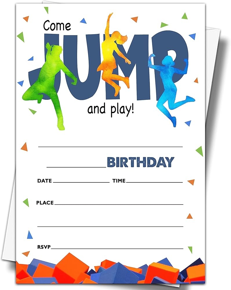 Free Printable Jump Birthday Invitations