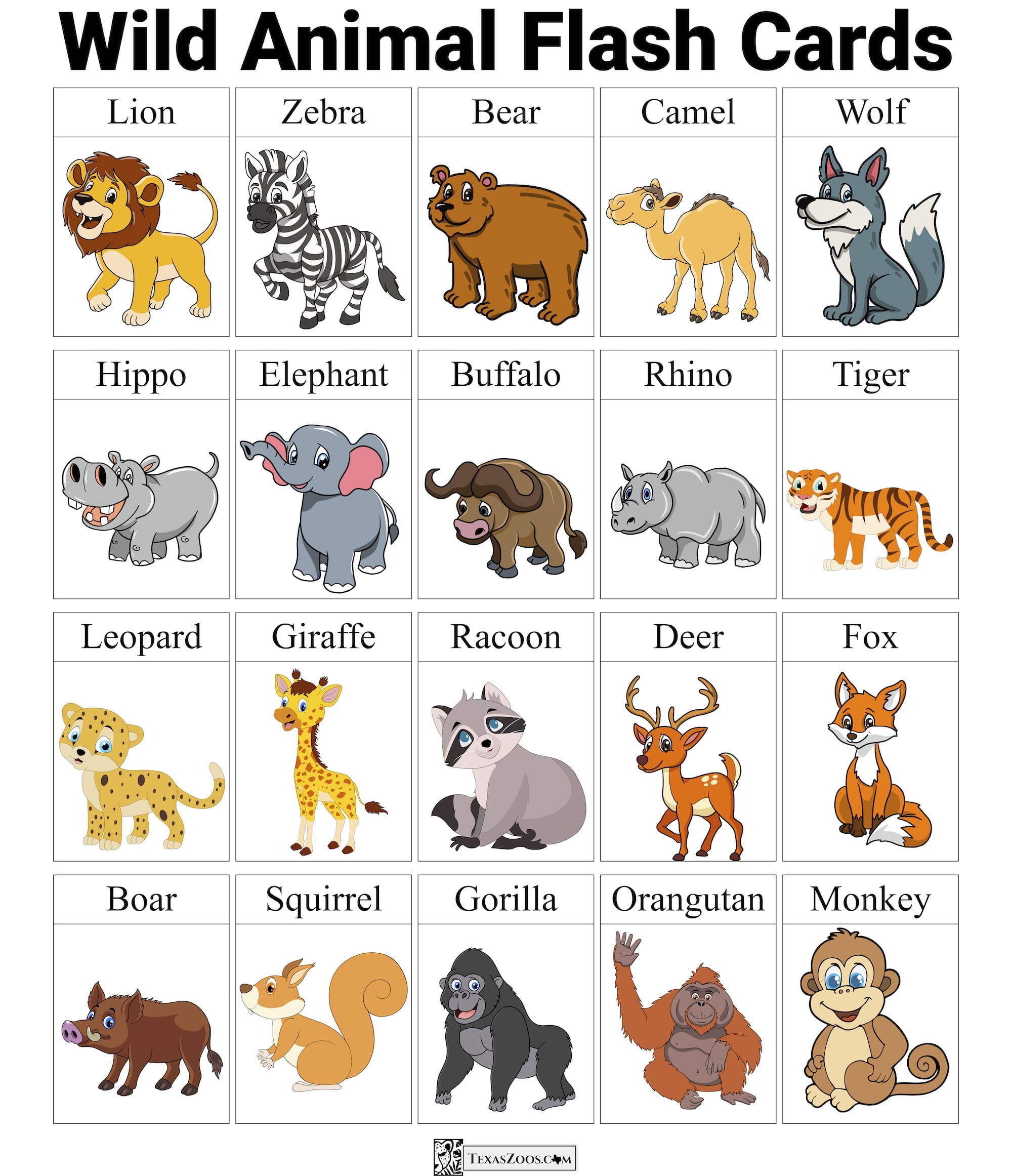 Zoo Animals Flashcards